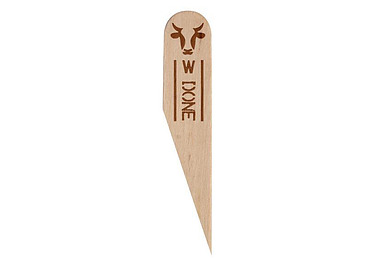 Steak Marker Wood Well Done Black Ink 200/Pkt