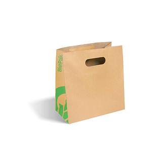 Carry Bag Kraft Small Die Cut Handle 270 x 280 x 145mm 250/Pkt