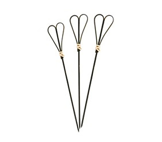 Bamboo Skewer Heart Black 12cm 20 x 100/Pkt