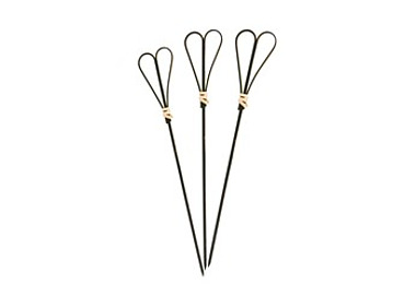 Bamboo Skewer Heart Black 12cm 20 x 100/Pkt