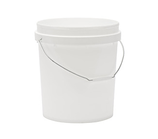 White Round Pail With Lid 15Ltr