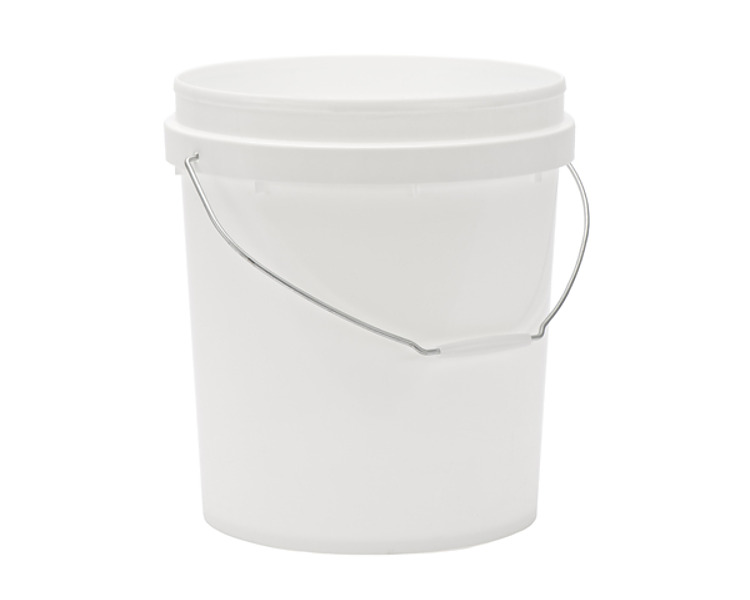 White Round Pail With Lid 15Ltr