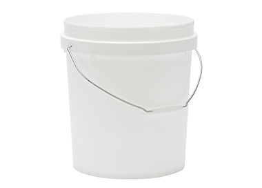 White Round Pail With Lid 15Ltr