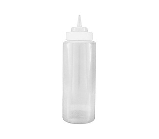 Clear Squeeze Bottle Wide Mouth 1Ltr