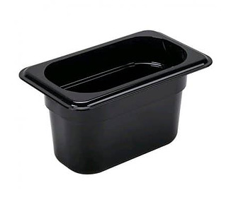 Food Pan Polycarb Black 1/9 x 100mm 24/Ctn
