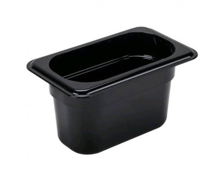 Food Pan Polycarb Black 1/9 x 100mm 24/Ctn