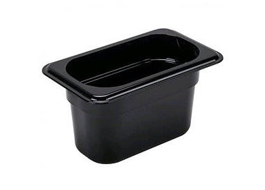 Food Pan Polycarb Black 1/9 x 100mm 24/Ctn