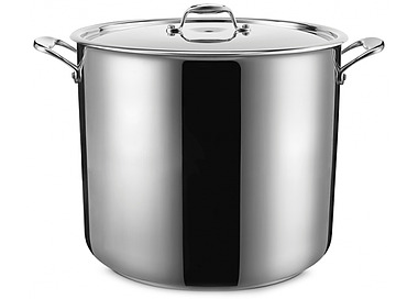 Stainless Steel Pujadas Stockpot With Cover 350 x 350mm 33.6Ltr