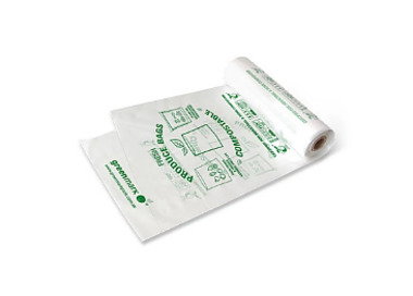 Produce Roll Compostable Clear/Green 450 x 250 x 100mm 6/Ctn