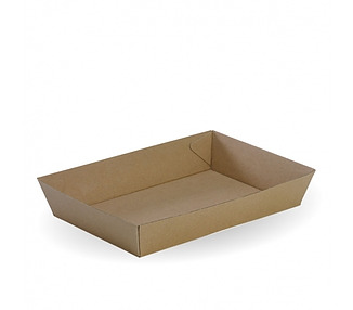 Tray Medium#4 Kraft/White 400/Ctn