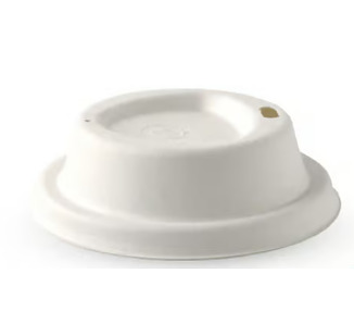 Biopak Coffee Cup Lid (80mm) Pulp White 1000/Ctn