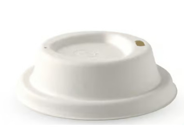 Biopak Coffee Cup Lid (80mm) Pulp White 1000/Ctn