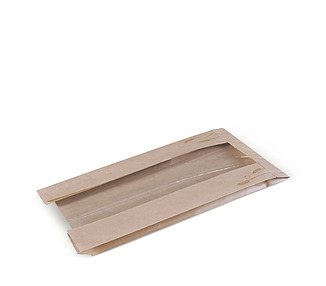 Paper Bag PTD With Window Brown 390 x 200 x 110mm 500/Pkt