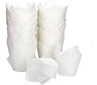 Muffin Wrap Tulip Parchment White 50 Base x 50/70mm 100/Pkt 50Slv/Ctn