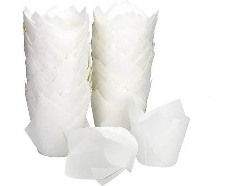 Muffin Wrap Tulip Parchment White 50 Base x 50/70mm 100/Pkt 50Slv/Ctn Muffin Wrap Tulip Parchment White 50 Base x 50/70mm 100/Pkt 50Slv/Ctn