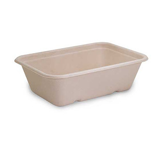 Container Takeaway Sugarcane Natural 650ml 400/Ctn