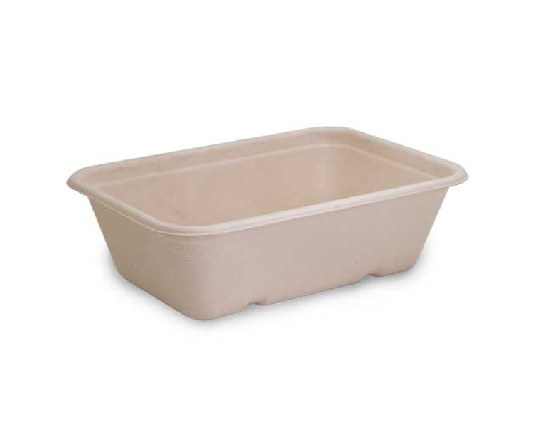 Container Takeaway Sugarcane Natural 650ml 400/Ctn