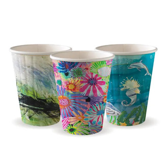 Biopak Coffee Cup Double Wall 8oz (80mm) Art Series 1000/Ctn