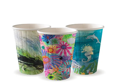 Biopak Coffee Cup Double Wall 8oz (80mm) Art Series 1000/Ctn