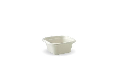 Container Square Sugarcane White 250ml 500/Ctn