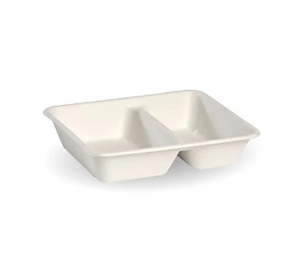 Biocane 2 Compartment Takeaway Base White 500/Ctn
