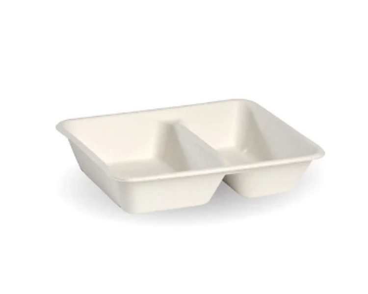 Biocane 2 Compartment Takeaway Base White 500/Ctn
