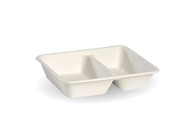 Biocane 2 Compartment Takeaway Base White 500/Ctn