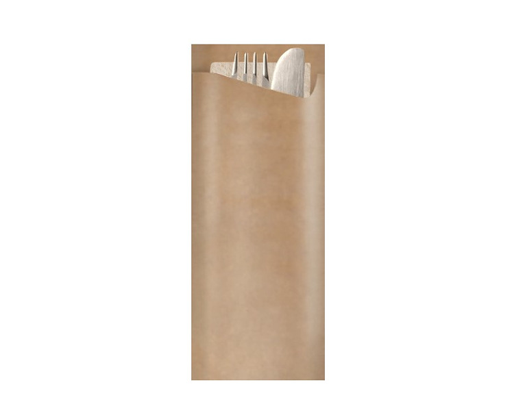 Pochetta Cutlery Pouch 2Ply Napkin Kraft 500/Ctn