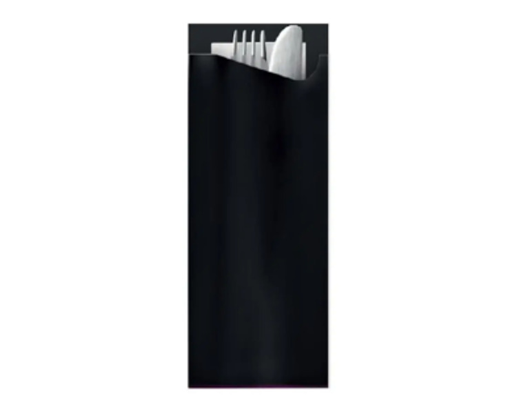 Pochetta Cutlery Pouch 3Ply Napkin Black 400/Ctn