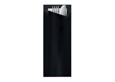 Pochetta Cutlery Pouch 3Ply Napkin Black 400/Ctn