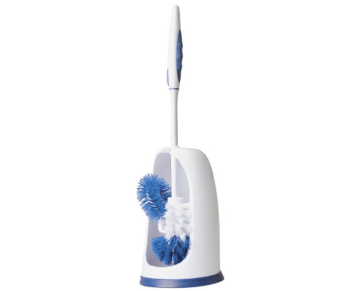 Toilet Brush Set Oates Soft Grip White