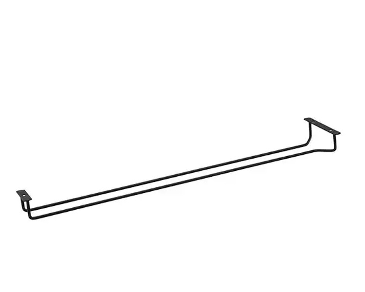 Glass Hanger Single Row Black 600mm 12/24