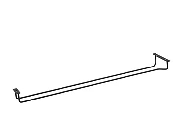 Glass Hanger Single Row Black 600mm 12/24