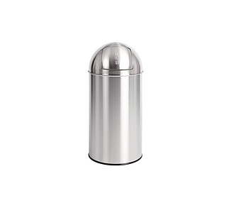 Bolero Bullet Bin Push Top Silver 748 x 362mm 40Ltr