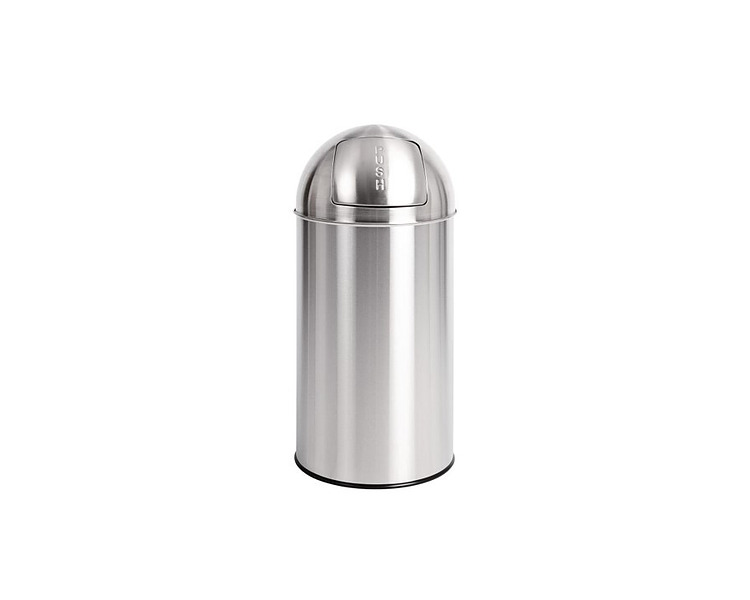 Bolero Bullet Bin Push Top Silver 748 x 362mm 40Ltr