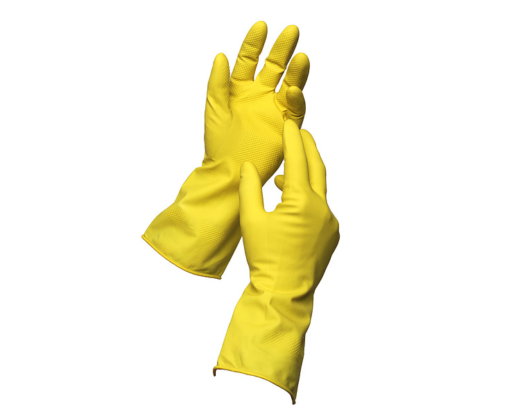 Sabco Glove Latex Handy Medium Yellow 3Prs/Pkt 12Pkts/Ctn