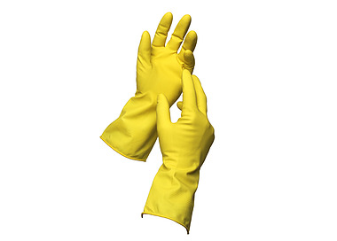 Sabco Glove Latex Handy Medium Yellow 3Prs/Pkt