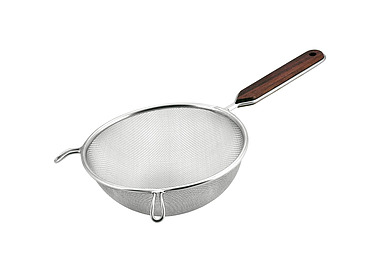 Strainer Medium Mesh Wood Handle 18cm 12/Ctn