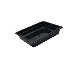 Food Pan Polycarb Black 1/2 x 100mm 12/Ctn