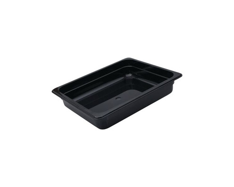 Food Pan Polycarb Black 1/2 x 100mm 12/Ctn