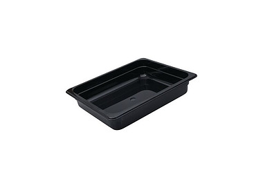 Food Pan Polycarb Black 1/2 x 100mm 12/Ctn