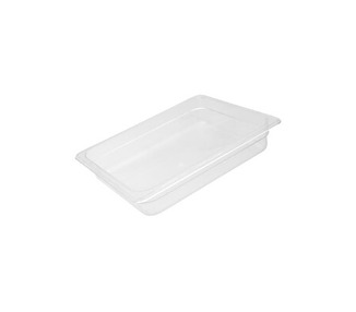 Food Pan Polycarb Clear 1/2 x 100mm 12/Ctn