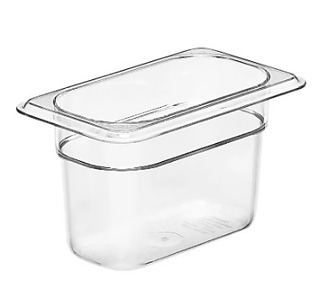 Cambro Food Pan Polycarbonate 1/9 Size 100mm D Clear 6/Ctn