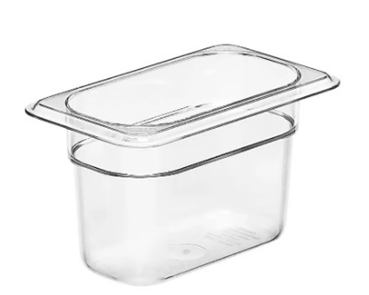 Cambro Food Pan Polycarbonate 1/9 Size 100mm D Clear 6/Ctn