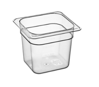 Cambro Food Pan Polycarbonate 1/6 Size 150mm D Clear 6/Ctn