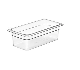 Cambro Food Pan Polycarbonate 1/3 Size 100mm D Clear 6/Ctn