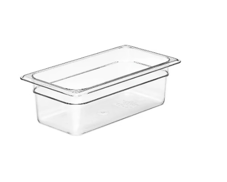 Cambro Food Pan Polycarbonate 1/3 Size 100mm D Clear 6/Ctn