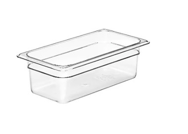 Cambro Food Pan Polycarbonate 1/3 Size 100mm D Clear 6/Ctn
