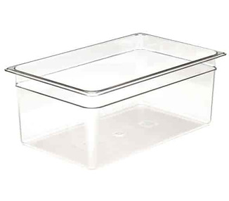 Cambro Food Pan Polycarbonate 1/1 Size 150mmD Clear 6/Ctn