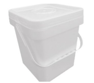 Pail Square With Lid White 5Ltr